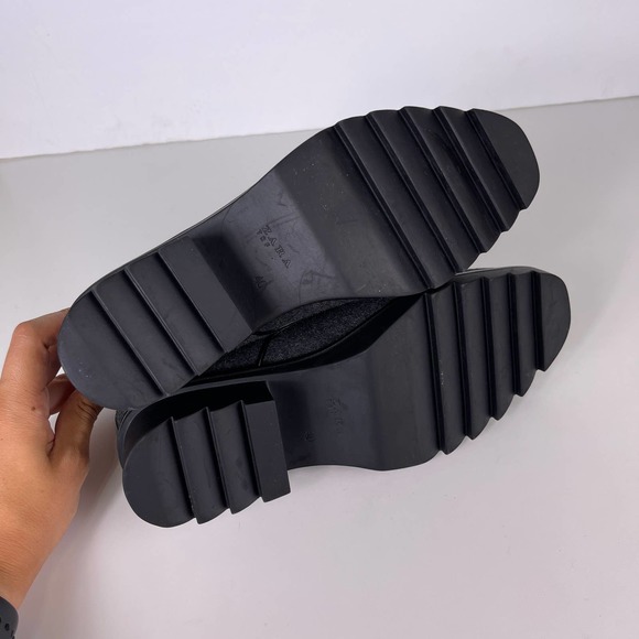 Zara ZRF Wool Felt Blushers With Tracked Soles Lugged Lace Up Oxfords EU 40 US 9 - Picture 6 of 8